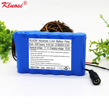 

KLUOSI 3S2P 11.1V/12.6V 6.4Ah for LG18650MH1 12V Battery Pack with 5A BMS LED Lamp Light Backup Power Smart Audio Toys Etc