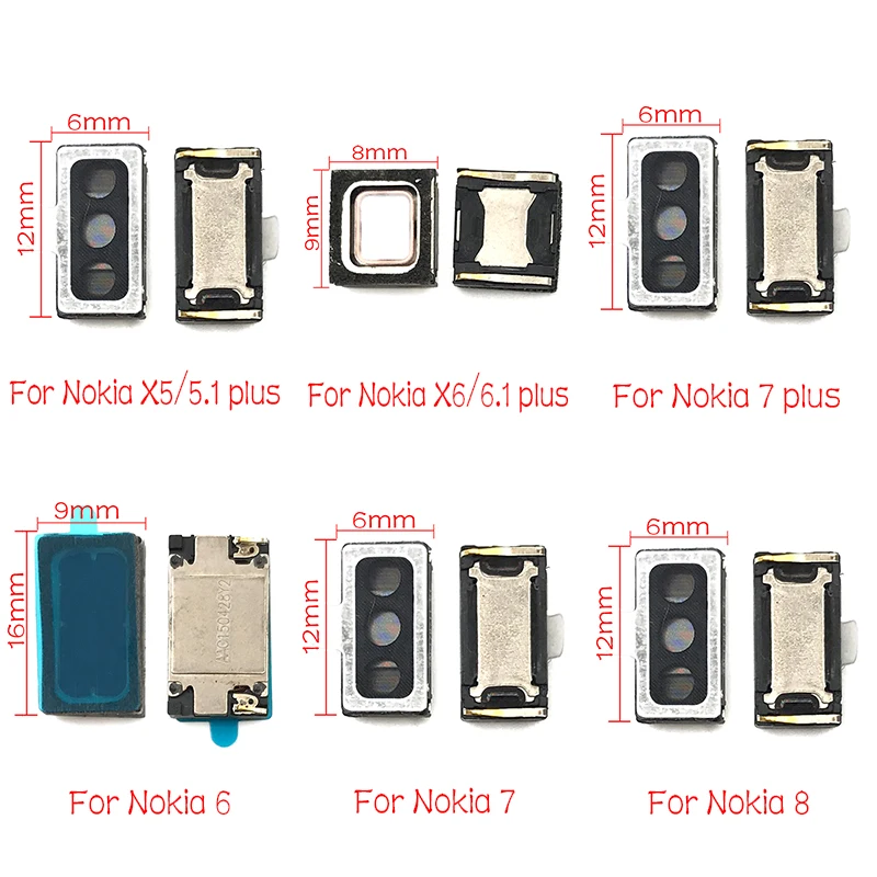 

2pcs For Nokia 2 2.1 3 3.1 5 5.1 6 6.1 7 7.1 8 plus Sirocco Earpiece Ear Sound Top Speaker Receiver