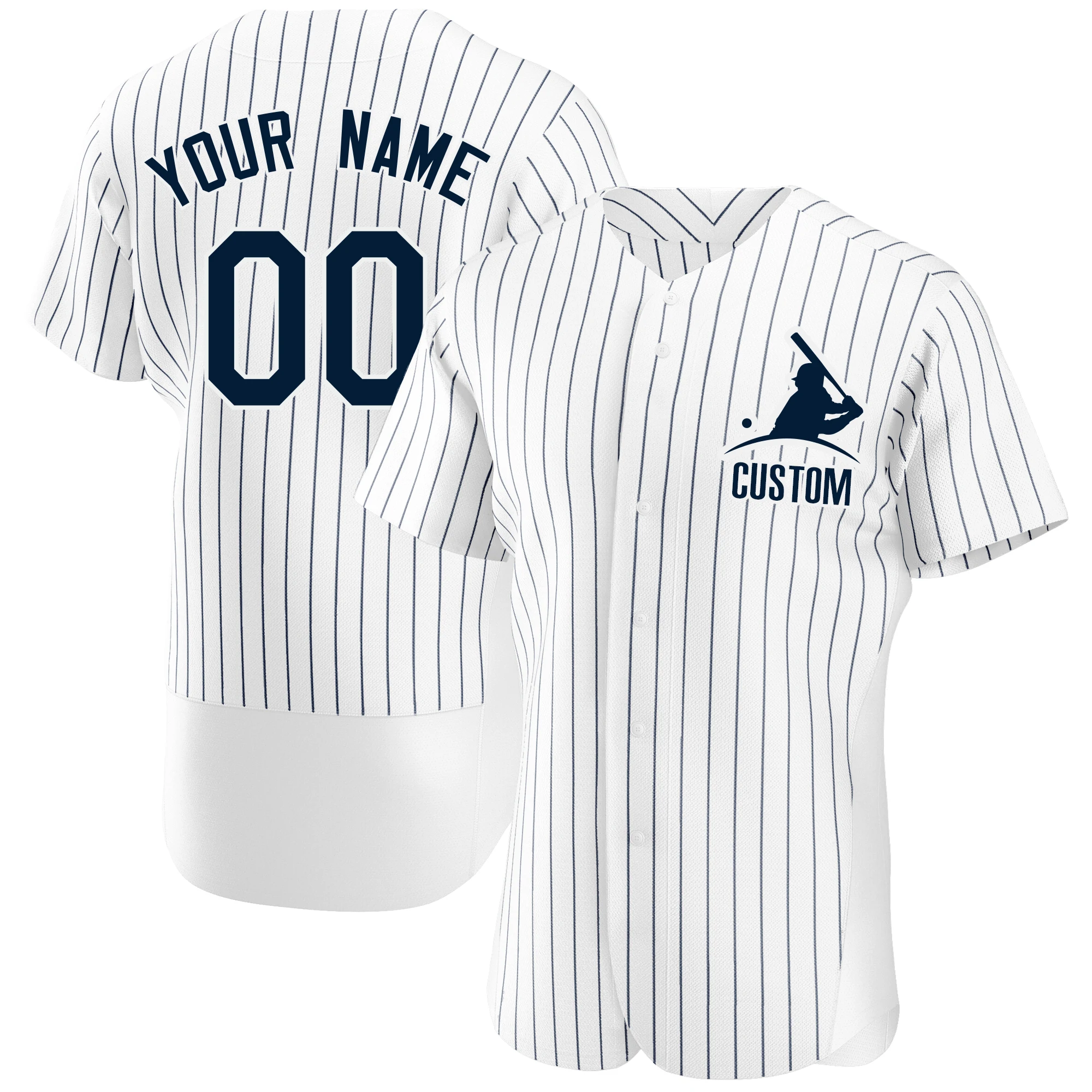 Personalized Baseball Jersey Striped High Quality Baseball Shirt Printed Name Number White Shirt Men/Lady/Youth