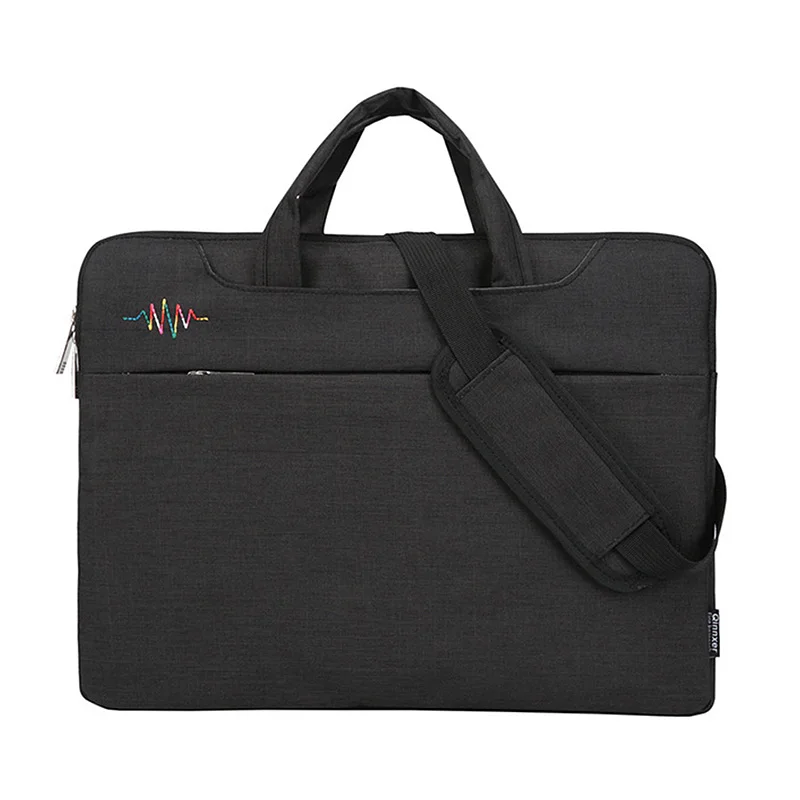 Black 15.6inch Ноутбук Лидер продаж сумки портативные сумки для ноутбуков Macbook сумки Портфели однотонные сумки для ноутбуков мужские компьютерные сумки-мессенджеры - Color: Black 15.6inch