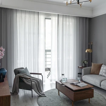 

Japan Stripe Tulle Window Curtains for Living Room the Bedroom Sheer Voile Curtains For Kitchen Drapes Treatment Blinds Panels