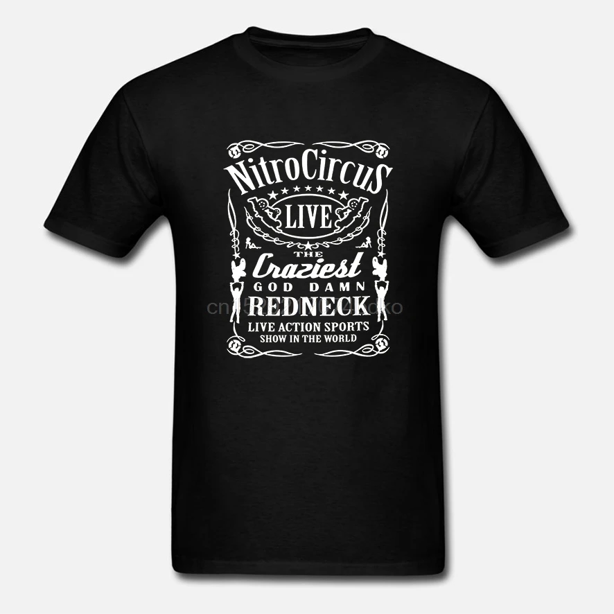 Мужская футболка Nitro Circle Redneck Label черная забавная Футболка с принтом новинка