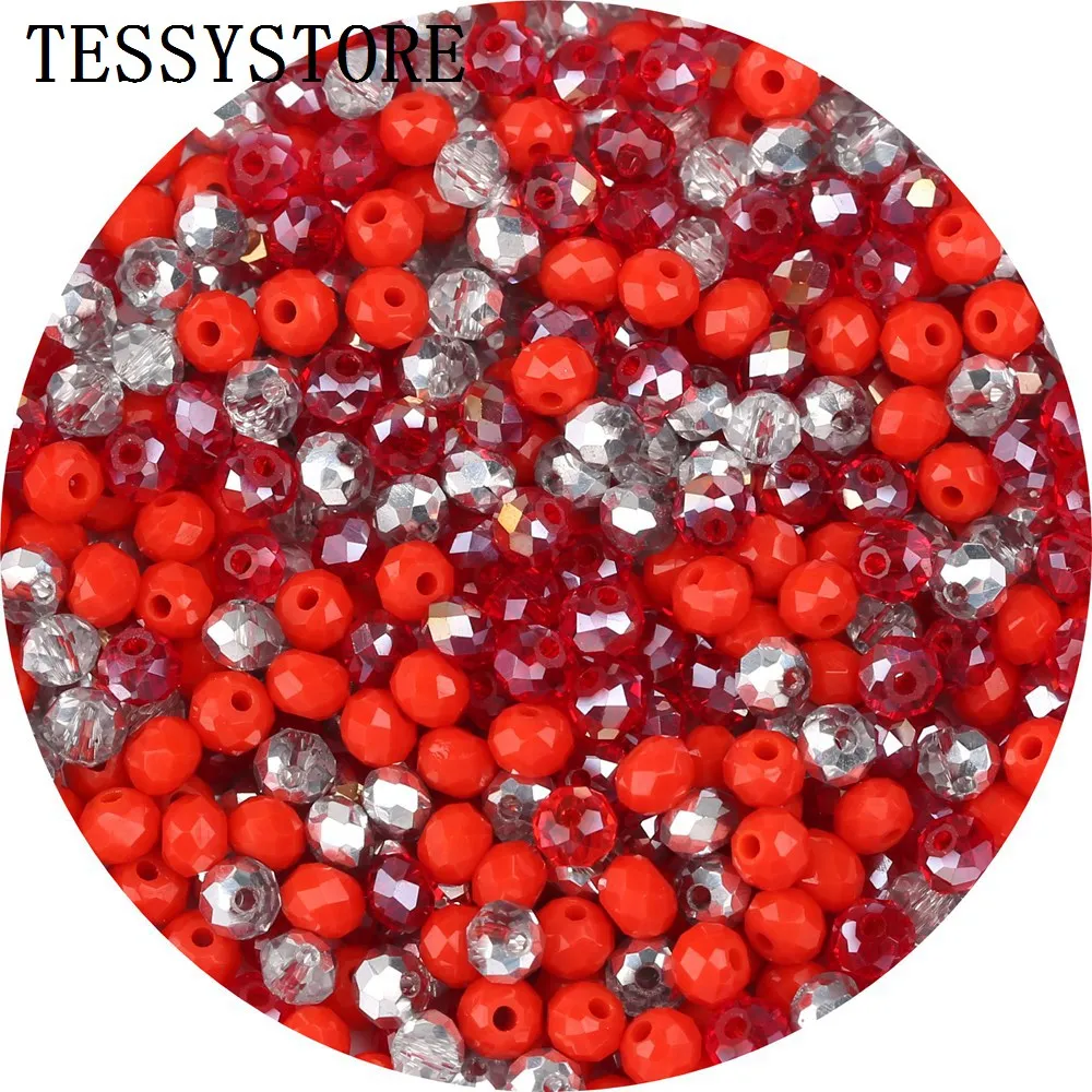 evil eye beads 4mm/6mm Austria Faceted Crystal Beads High Quality Multicolor Loose Spacer Round Glass Beads For Jewelry Making Diy Accessories earring making supplies