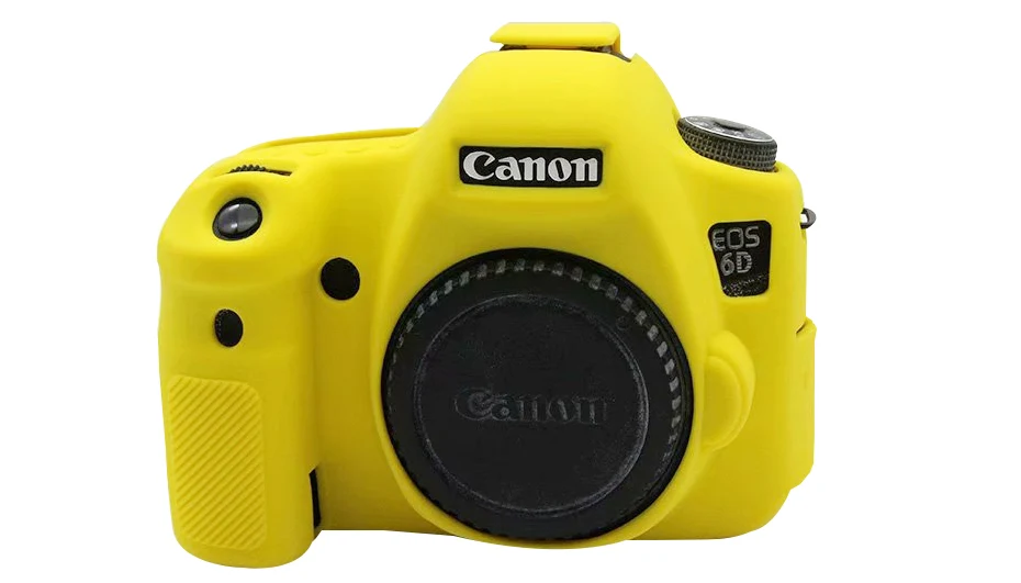 Цвет: желтый CAENBOO для Canon EOS 6D сумка для камеры Мягкий силиконовый резиновый защитный чехол для корпуса чехол для Canon EOS 6D черная цветная сумка - Цвет: Цвет: желтый