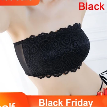 

Women's Sexy Lace Casual Tube Top Strapless Seamless Solid Padded Bras Bralette Tops Palabra De Honor Mujer #BZ