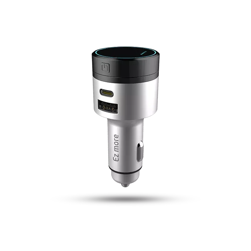 Xiaomi Mijia Ez более быстрое зарядное устройство Smart Gesture AI управление Bluetooth автомобильное зарядное устройство QC3.0 usb type-C PD двойная линия быстрой зарядки - Цвет: Серебристый
