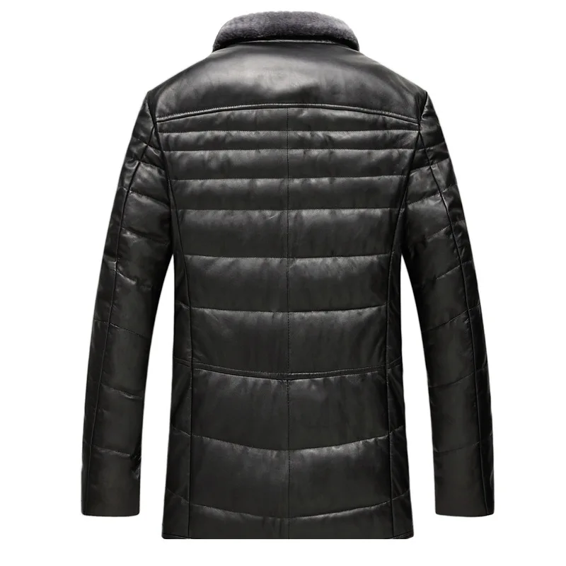 New High Quality Leather Wool Collar Sheep Coat Autumn Winter Thick Loose Single Breasted Luxury Coat Men Plsu Size 2XL3XL4XL