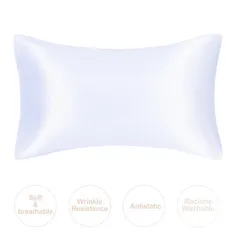 Luxurious Mulberry Silk Pillowcase - Silky Stain-Resistant Finish - Queen50X75CM (1PC white)