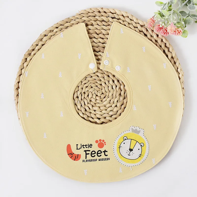 Animal Printed Baby Bandana Bibs 360 Degrees Newborn Boy Girl Absorbent Burp Cloths for Teething Saliva Towel Buckle Adjustable - Цвет: Yellow