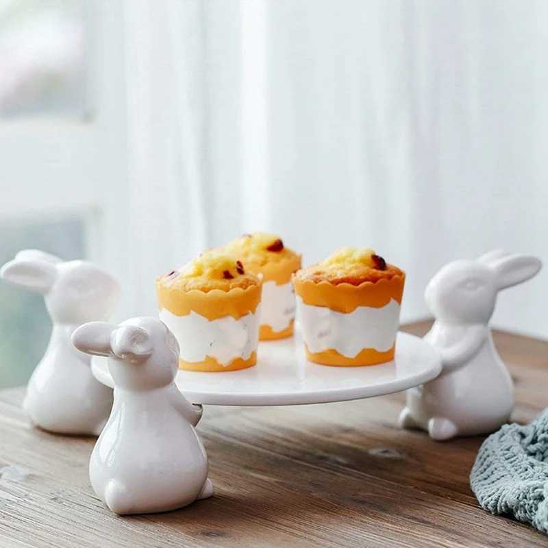 

Rabbit Ceramic Plate, Dessert Food Server Plate, Cute Cake Stand, Cutlery Craft Gifts for Kitchenware Lovers