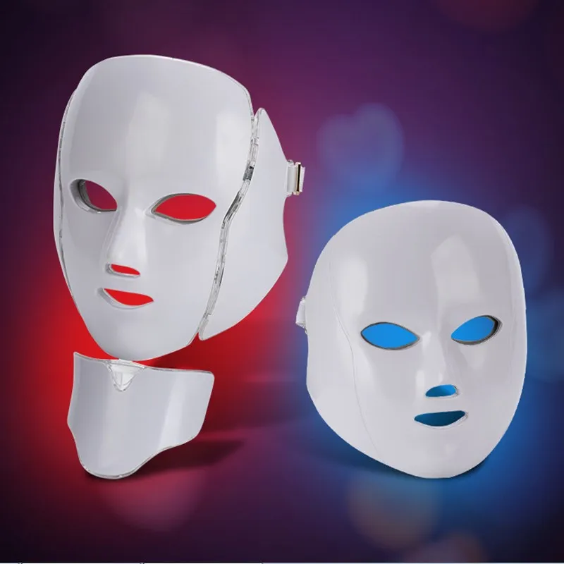 7 цветов терапия светодиодным светом Фотон для лица маска для Красота омоложение удаление морщин, акне увлажнение, спа