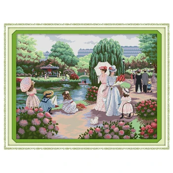 

Outing scenery painting counted 11CT 14CT DIY kit Chinese wholesale Cross Stitch embroidery needlework Sets home decor