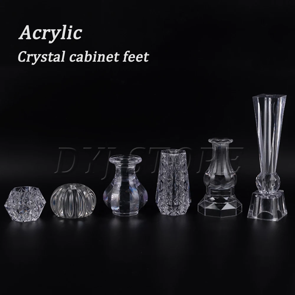 2/4Pack Acrylic Crystal Furniture Legs, As Replacement For Glass Tea