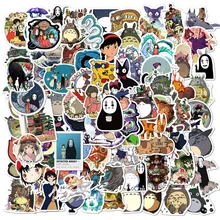 

10/50/100PCS Miyazaki Hayao Anime Stickers Moving Castle Spirited Away Cartoon Stickers For Bike Laptop Book Luggage Kids Toys