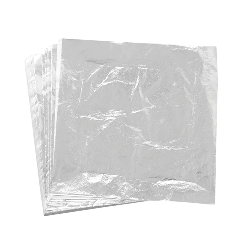 1000pcs 14cm Aluminum Foil Imitation Silver Leaf Sheets Gilding for Wall Home Christmas Decoration Crafts Gilded Glitter Paper | Дом и сад