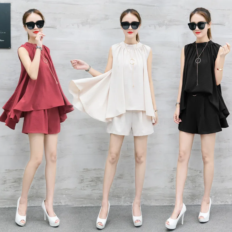 

2017 Summer Wear New Style Korean-style Shorts Two-Piece Set Goddess Fashion Set Fashionable Fashion