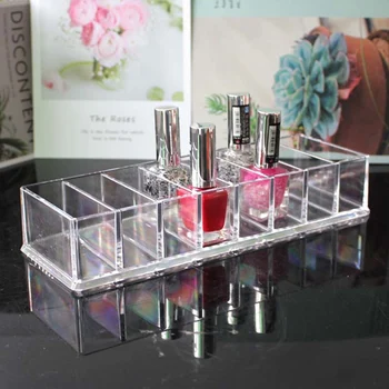 

2019 New Acrylic 8-bit Lipstick Rack Desktop Storage Box Transparent Eye Shadow Make-up Cosmetic Case Capacity Organizer