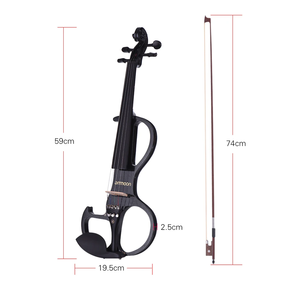 Ammoonシリーズのフルサイズ4/4バイオリンサイレント電気バイオリン