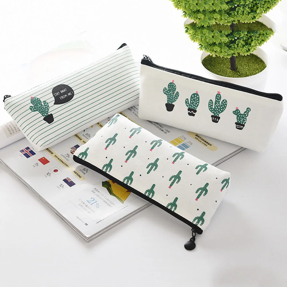 Женская дорожная Туалетная косметичка для карандашей Макияж чехол для хранения Кошелек Органайзер кактус печать студенческие сумки