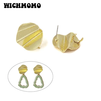 

New 19*18mm 6 Pcs High Quality Zinc Alloy Wavy Folding Shape Earring Base Connectors Linkers for DIY Earring Jewelry Accessories