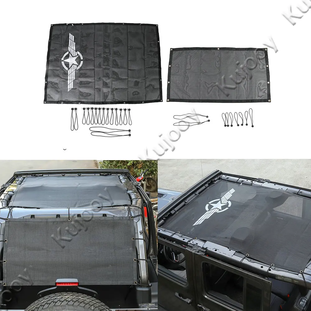 Roof Trunk Wing Крыша сетка для теплоизоляции козырек от солнца отделка анти-УФ-защита от солнца защитная сетка москитная сетка для Jeep Wrangler JL+ 4 двери 2 двери - Название цвета: Roof Trunk Wing
