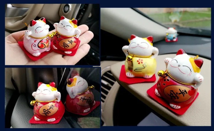Lucky Cat, украшение автомобиля, автомобильные украшения, персонализированные и креативные милые женские автомобильные приборная панель для автомобиля, смонтированные украшения