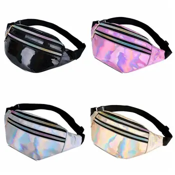 

Fanny Pack 2020 New Geometric Laser Chest Bag Fashion Waist Bags Phone Pouch Bag Women Cheap Chest Belt Bag Pink Silver