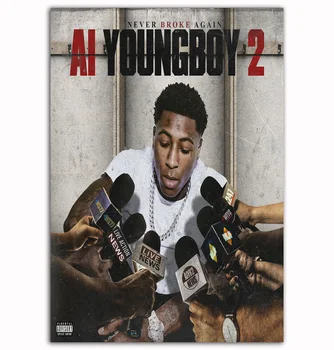 

MT50 New AI Youngboy 2 Cover Never Broke Again New Rap 2019 Painting Art Poster Print Canvas Home Decor Wall Picture Print