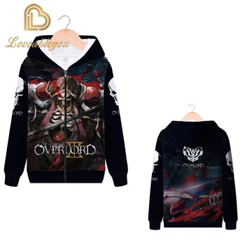 

Japanese Anime Overlord Hoodies Zipper 3D Print Streetwear Casual Sweatshirts Hiphop Long Sleeve Jacket Hooded Coat