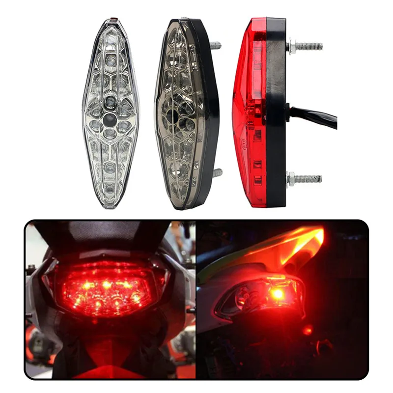

Motorcycle Tail Lamp Signaling Smoke Lens 15 LED Rear Brake Stop Motorcycle Light Lamp Lamp Accessories Car Parts
