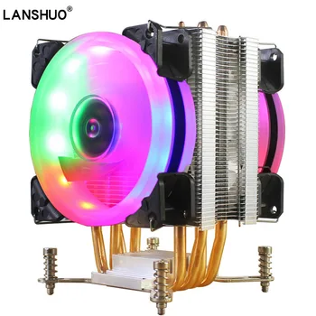 

LANSHUO Intel X79 X99 LGA2011 Cooler Cpu RGB 4 Heatpipe CPu Fan cooling heat sink 90mm Radiator x299
