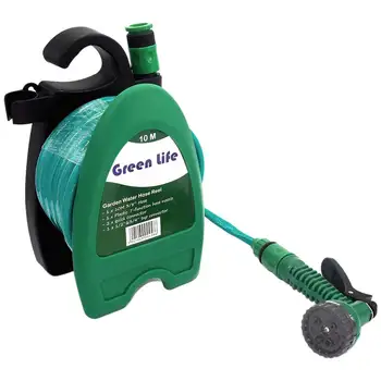 

10 Meter Wall Hanging Easy Storage Agriculture Home Garden Yard Portable Watering Hose Pipe Car Wash With Nozzle Reel Spray Set