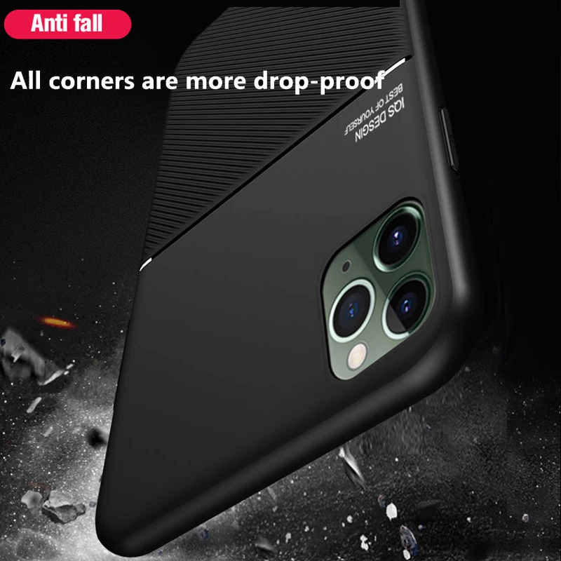 Magnetic Car Phone Case for iPhone 15 14 11 13 Pro MAX XR XS 12 Mini 7 8 Plus Built-in Magnet Metal Soft TPU Shockproof Cover