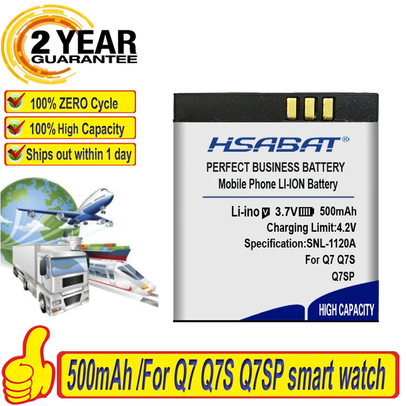 Топ-бренд 100% новый аккумулятор 500 мАч для Q7 Q7S Q7SP Смарт-часы батарея батареи |