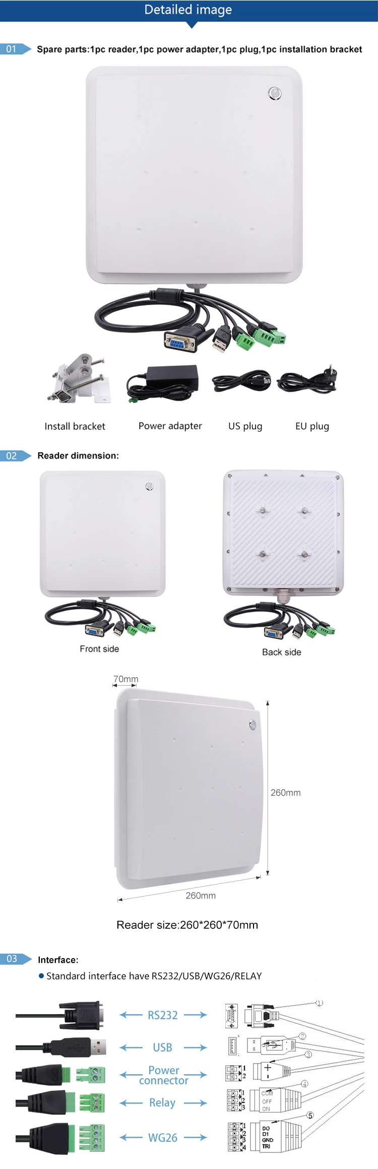 CHAFON 8 м средний диапазон uhf rfid интегрированный считыватель IP66 RS232 WG26 USB реле поддержка обновления прошивки несколько языков для парковки