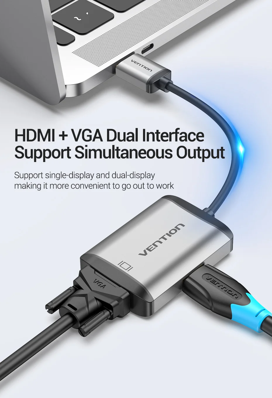 Vention HDMI to HDMI VGA Adapter 4K HDMI Converter HDMI VGA Cable for Laptop PC HDTV PS4 Monitor Projector HDMI to VGA Converter