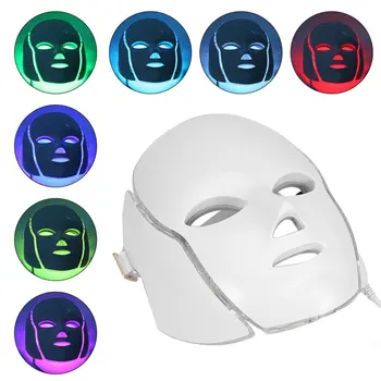 

LED 7Colors Light Microcurrent Facial Mask Machine Photon Therapy Skin Rejuvenation Facial Neck Mask Whitening Electric Device