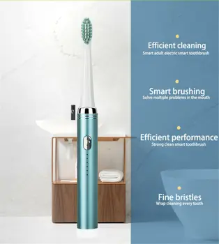 

Sonic Electric Toothbrush Waterproof IP67 Soft Heads Rechargeable USB Power Toothbrush Whitening