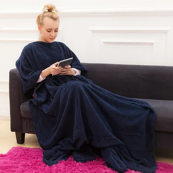 

Super Big Soft Throw TV Blanket Creative Long Shaggy Fuzzy Warm Cozy blanket With Fluffy Large Sleeves For Air Fonditioning
