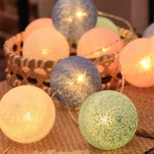 Boule de fil à coudre en coton pour noël, guirlande lumineuse décorative, féerique, pour fête, Festival, mariage