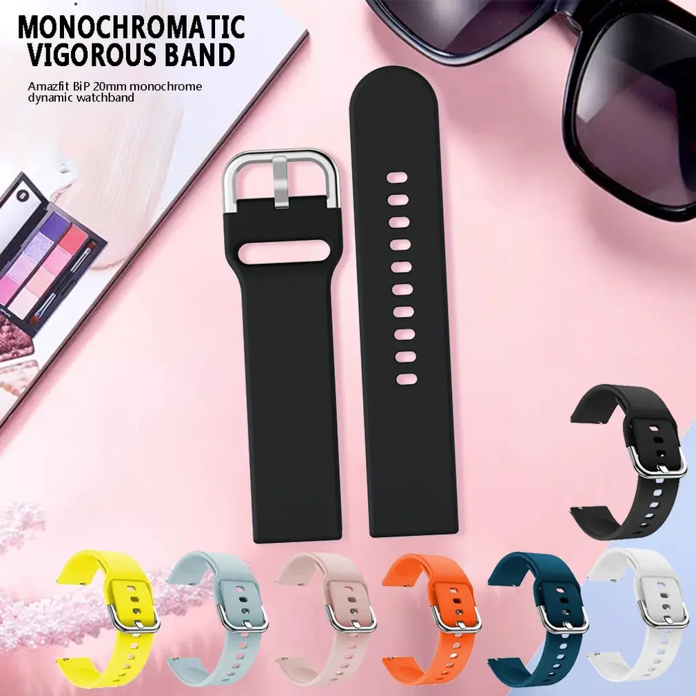 Для Hua mi Youth Edition Amazfit Bip 20 мм монохромный ремешок Vitality аксессуары для часов спортивные часы с силиконовым ремешком