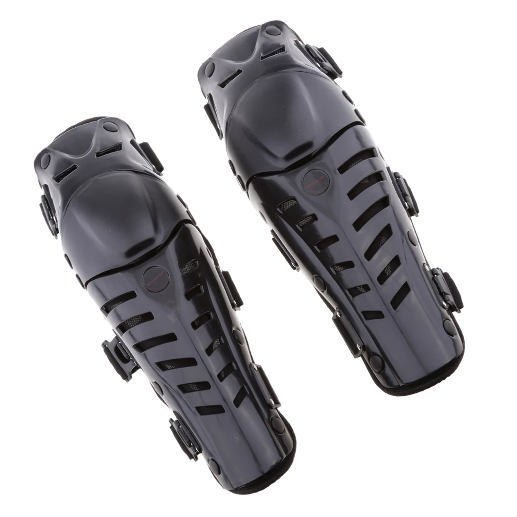Adjustable Motorcycle Adult Knee Pad Shin  Guard Protective Gear Black
