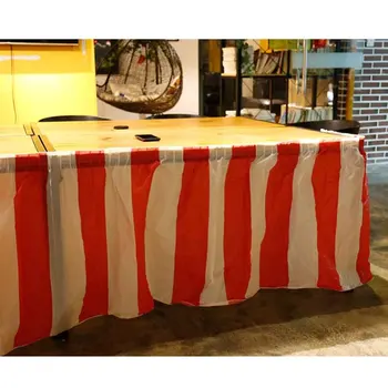 

PVC Striped Table Skirt Easter Tablecloth Double-sided Tape Design Tableware Cloth for Carnival Home Decoration Party Supplies