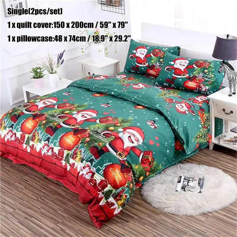 150x200cm 2pcs Рождественское 3D постельное белье, пододеяльники, наволочки, Санта Клаус, рождественское одеяло, комплекты постельного белья, постельное белье - Цвет: 150x200cm 2pcs