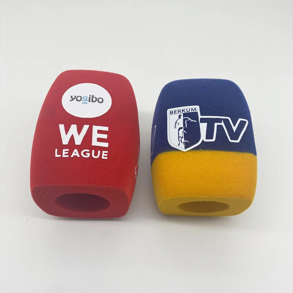 Reunindo Esponja Impressão Capas Personalizado Mic Pára-brisas Logotipo Espuma Pára-brisa para Estações de tv Repórteres Entrevista - Image 4