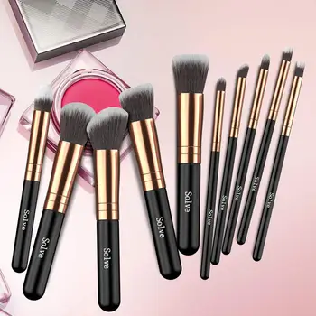 

Makeup Brushes, 10pcs Makeup Brush Set Professional Cosmetics Foundation Powder Concealers Blending Brush Set