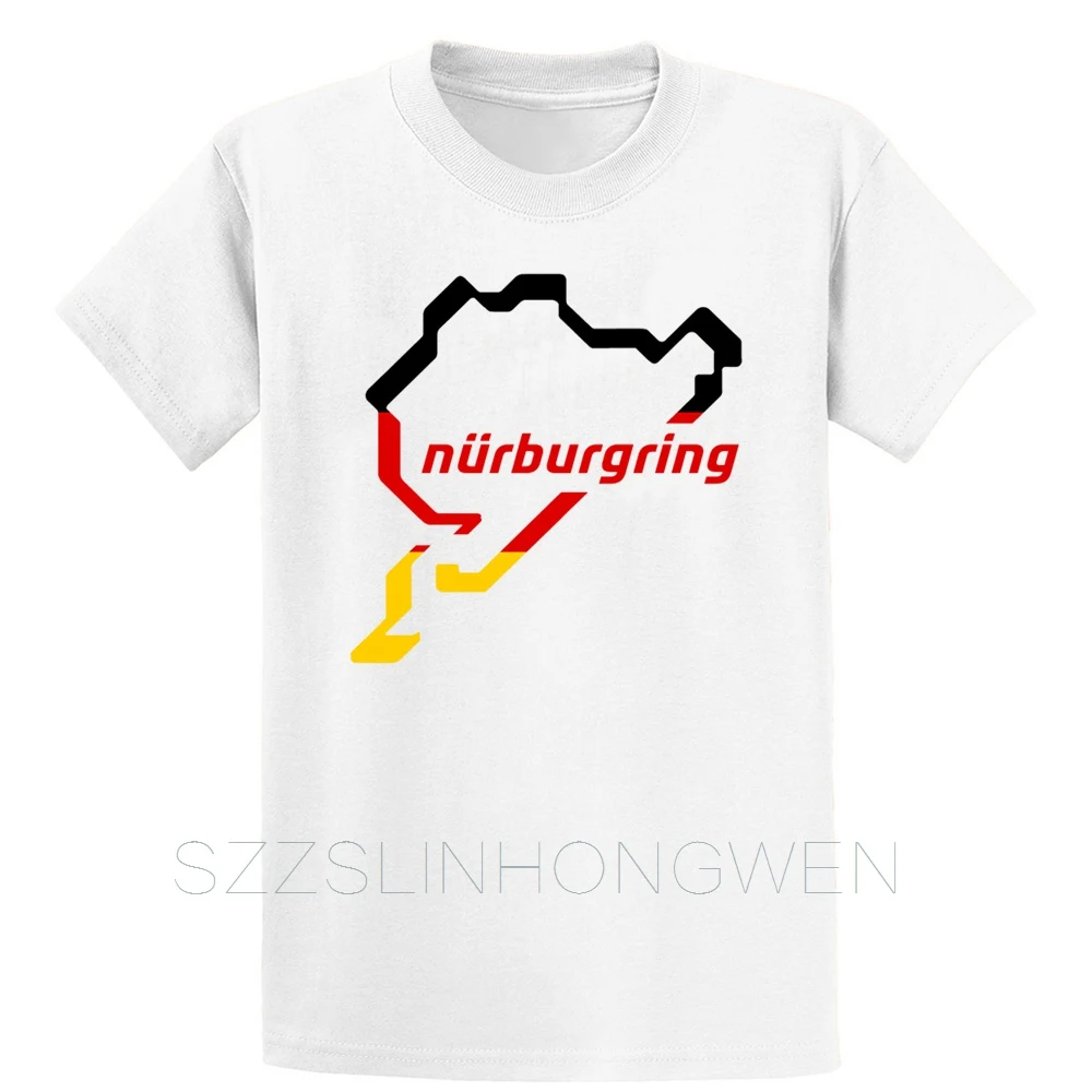 

Nurburgring Circuit T Shirt Cotton Comfortable Crew Neck Designer Loose Spring Letter Family Shirt