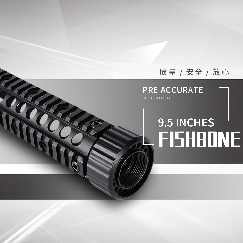 

XM316 M4 Metal Handguard Tactical Rail Fish Bone Steel 9.5" Water Bullet Gun MK18 Modified Accessories
