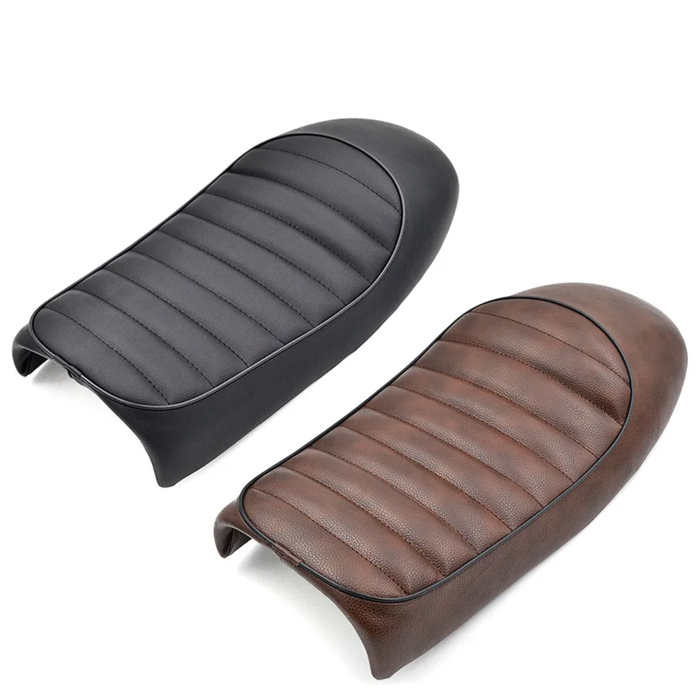 Cafe racer seat mounted on classic motorcycle