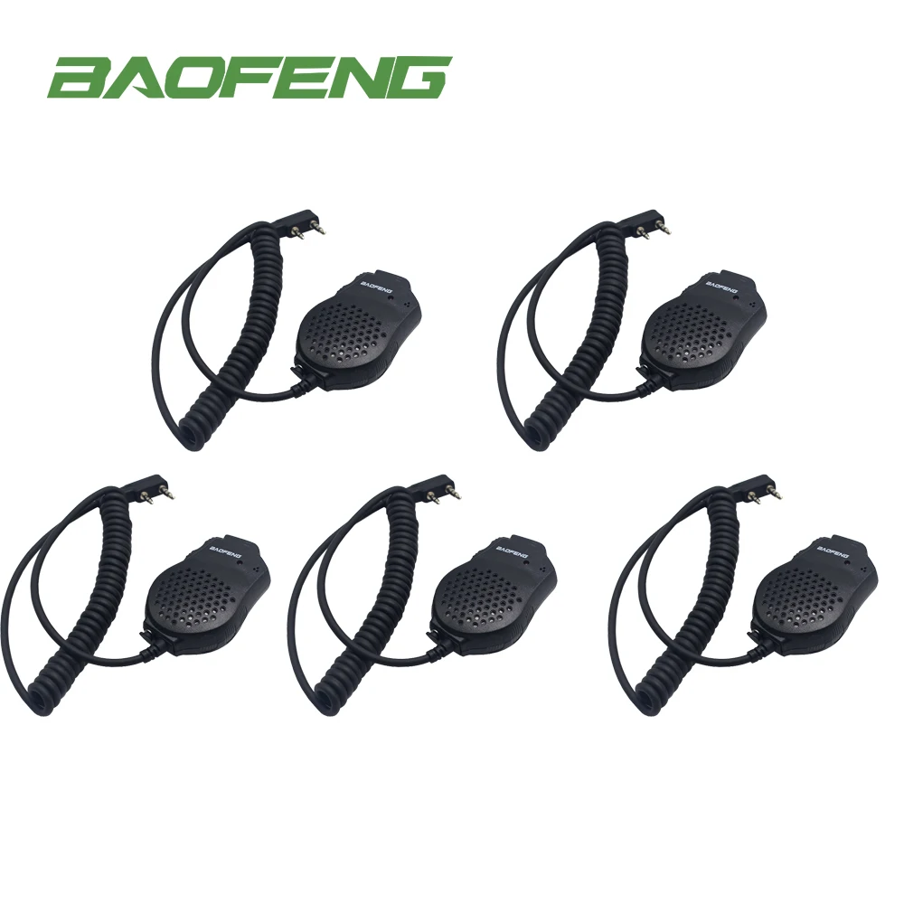 5 шт. Оригинальный Baofeng UV 82 двойной PTT Динамик Микрофон для Walkie Talkie микрофон